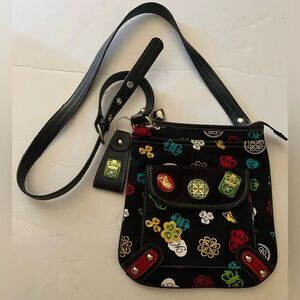 Kathy Van Zeeland Crossbody
Cloth Handbag, Black And Multicolored, with Charms